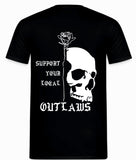 Nr. 6a - T-Shirt Motiv "Lady Totenkopf Rose" - Schwarz