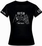 Nr. 6a - T-Shirt Motiv "Lady Totenkopf Rose" - Schwarz