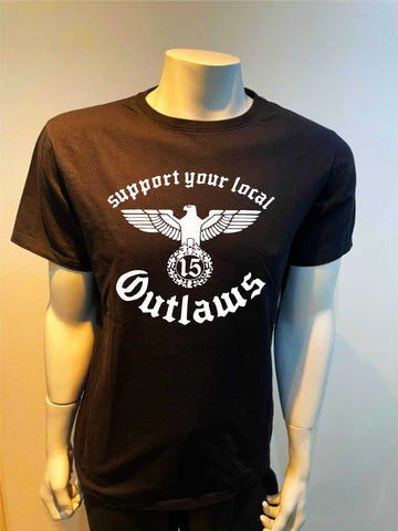 Nr. 5 - T-Shirt Motiv "Support Outlaws Adler" - Schwarz