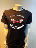 Nr. 2 - T-Shirt Motiv "Support Outlaws Crossed Pistons 1" - Schwarz