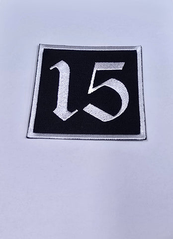 25 - Patch gestickt groß Motiv "15"
