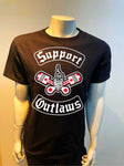 T-Shirt Motiv "Support Outlaws Kolben 2" - Schwarz