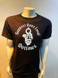 T-Shirt Motiv "Support Outlaws Revolver 2" - Schwarz