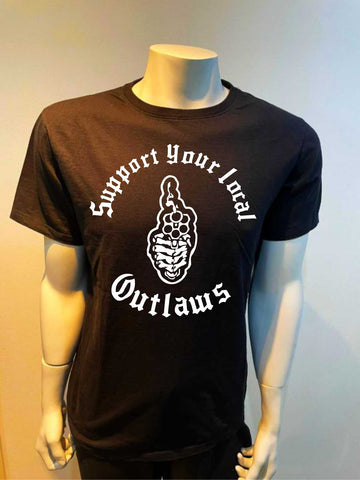 Nr. 4 - T-Shirt Motiv "Support Outlaws Revolver 1" - Schwarz